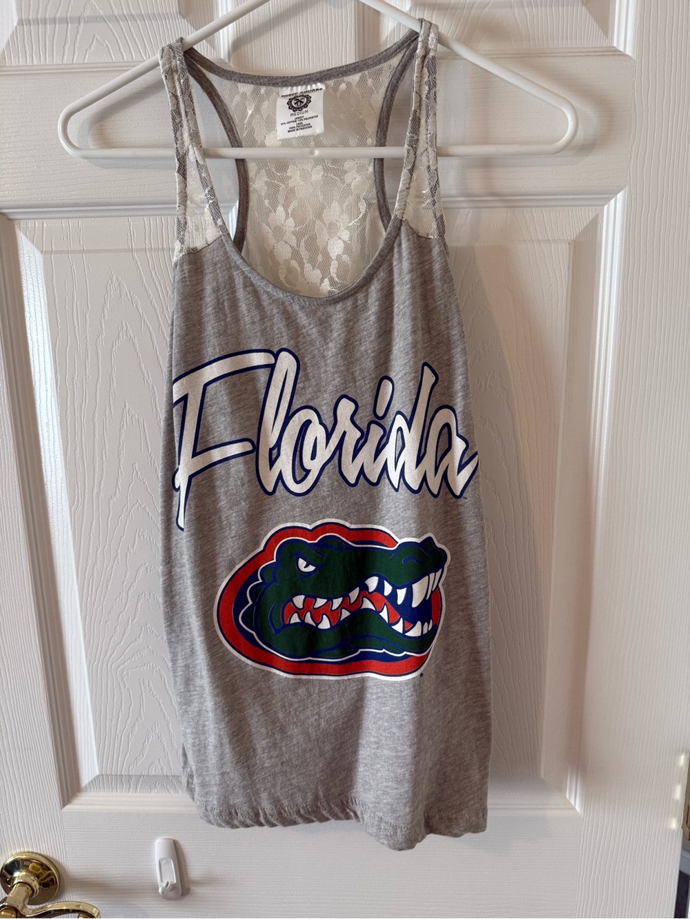 Florida Gator Lace-Back Grey Tank Top